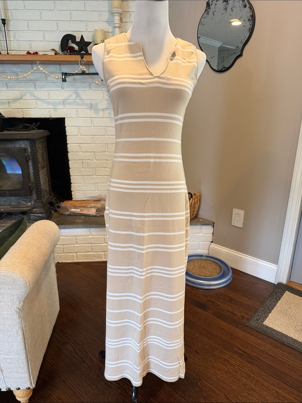 Vintage Y2K The LImited Sleeveless Striped Maxi Dress | Size S